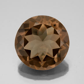 Quartz fumé marron naturelle coupe roude, 6,36 ct, VS