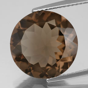 Quartz fumé marron naturelle coupe roude, 7,25 ct, VS