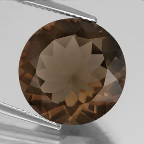 Quartz fumé marron naturelle coupe roude, 7,25 ct, VS