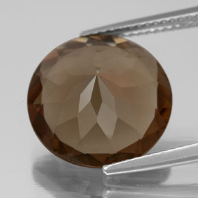 Quartz fumé marron naturelle coupe roude, 7,25 ct, VS