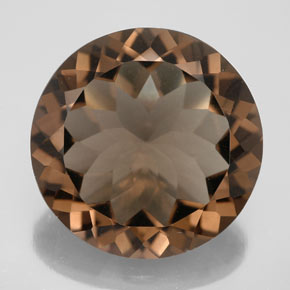 Quartz fumé marron naturelle coupe roude, 21,68 ct, VS