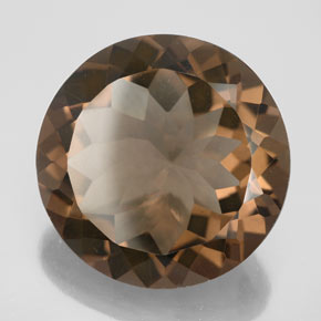 Quartz fumé marron naturelle coupe roude, 21,68 ct, VS