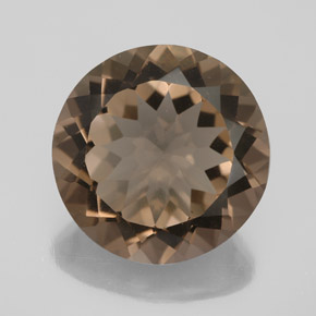 Quartz fumé marron naturelle coupe roude, 11,67 ct, VS
