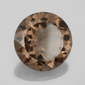 Quartz fumé marron naturelle coupe roude, 11,67 ct, VS