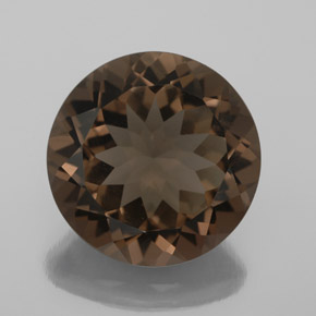 Quartz fumé marron naturelle coupe roude, 6,23 ct, VS