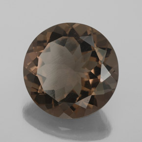 Quartz fumé marron naturelle coupe roude, 6,23 ct, VS