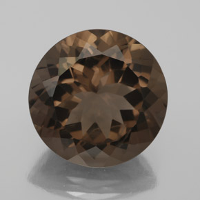 Quartz fumé marron naturelle coupe roude, 7,23 ct, VS