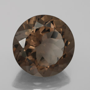Quartz fumé marron naturelle coupe roude, 7,23 ct, VS