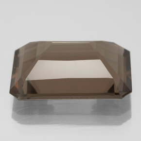 Quartz fumé marron naturelle taille émeraude, 10,70 ct, VS
