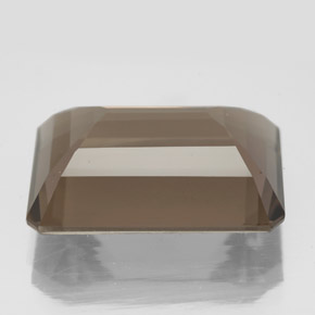 Quartz fumé marron naturelle taille émeraude, 13,62 ct, VS