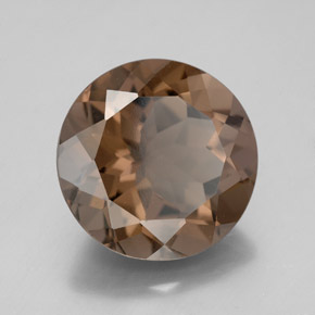Quartz fumé marron naturelle coupe roude, 7,19 ct, VS