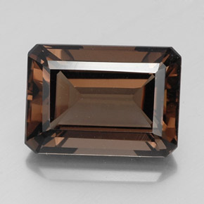 Quartz fumé marron naturelle taille émeraude, 16,65 ct, VS