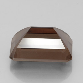 Quartz fumé marron naturelle taille émeraude, 16,65 ct, VS