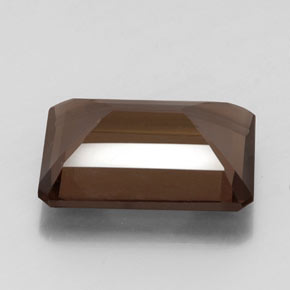 Quartz fumé marron naturelle taille émeraude, 12,92 ct, VVS-VS