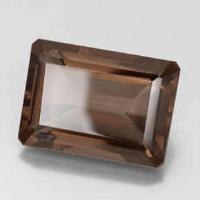 Quartz fumé Brun naturelle Taille émeraude, 14.50 ct, VVS-VS