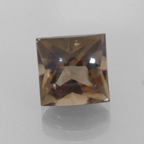 Quartz fumé marron naturelle carré, 4,37 ct, transparent