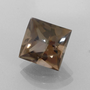Quartz fumé marron naturelle carré, 4,37 ct, transparent