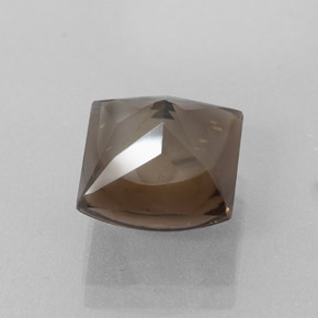 Quartz fumé marron naturelle carré, 4,37 ct, transparent