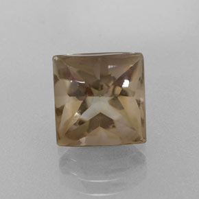 Quartz fumé marron naturelle carré, 4,20 ct, transparent