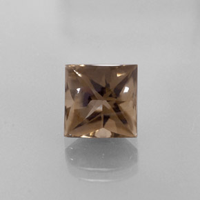 Quartz fumé marron naturelle carré, 4,51 ct, transparent