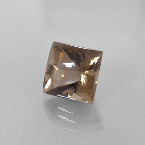 Quartz fumé marron naturelle carré, 4,51 ct, transparent
