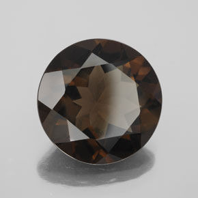Quartz fumé marron naturelle coupe roude, 7,31 ct, VS