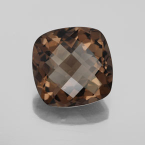 Quartz fumé marron naturelle coupe coussin, 6,12 ct, VS