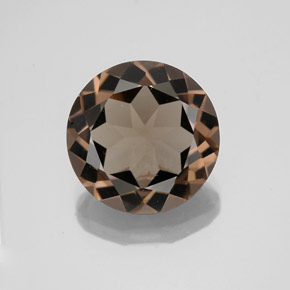 Quartz fumé marron naturelle coupe roude, 3,57 ct, VVS