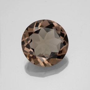 Quartz fumé marron naturelle coupe roude, 3,57 ct, VVS