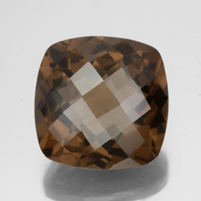 Quartz fumé marron naturelle coupe coussin, 8,19 ct, VS