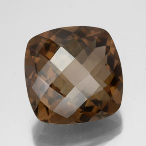 Quartz fumé marron naturelle coupe coussin, 8,19 ct, VS