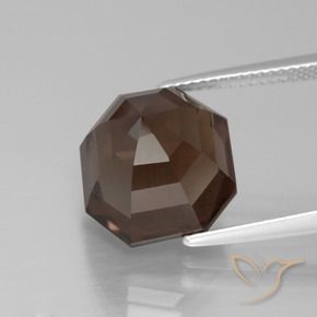 Quartz fumé Marron ambré naturelle Octogone / coupe Émeraude, 9.02 ct, VS