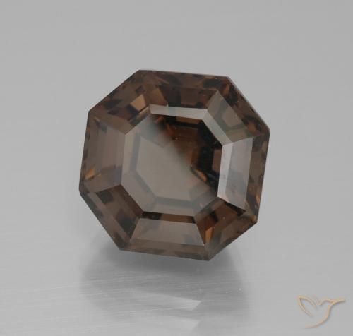 Quartz fumé Marron ambré naturelle Octogone / coupe Émeraude, 10.20 ct, VVS-VS