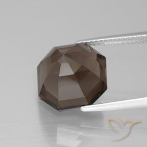 Quartz fumé Marron ambré naturelle Octogone / coupe Émeraude, 8.98 ct, VVS