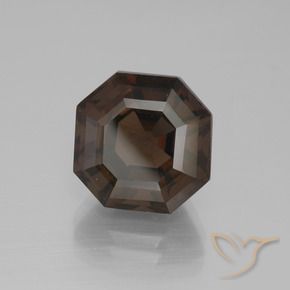 Quartz fumé Brun moyen naturelle Octogone / coupe Émeraude, 8.10 ct, VS