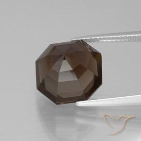 Quartz fumé Brun moyen naturelle Octogone / coupe Émeraude, 8.10 ct, VS