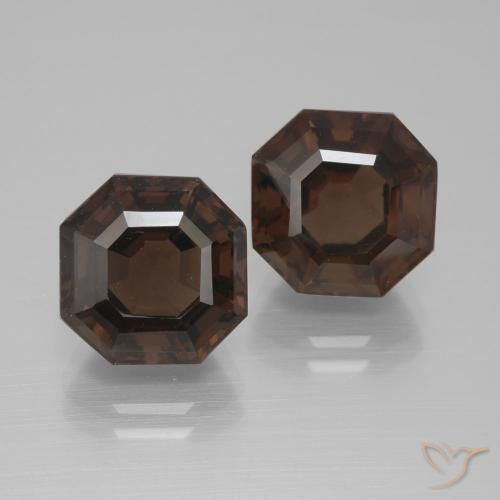 10.34ctw Naturel Brun caryer Quartz fumé, Taille émeraude, VVS-VS