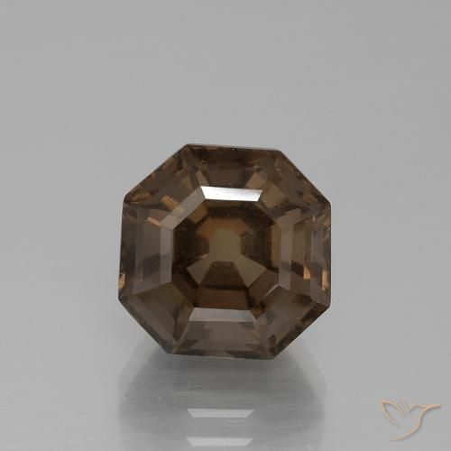 Quartz fumé Brun chocolat naturelle Taille émeraude, 5.40 ct, VS