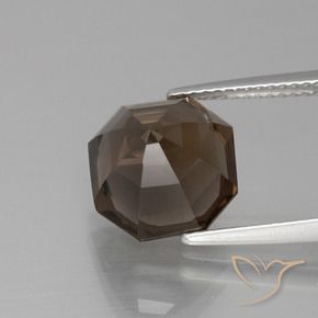 Quartz fumé Brun chocolat naturelle Taille émeraude, 5.40 ct, VS