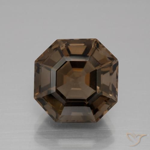 7.23ct Naturel Brun chocolat Quartz fumé, Taille émeraude, VS