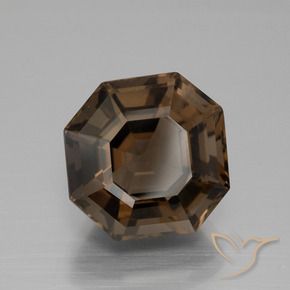 Quartz fumé Brun chocolat naturelle Octogone / coupe Émeraude, 7.23 ct, VS