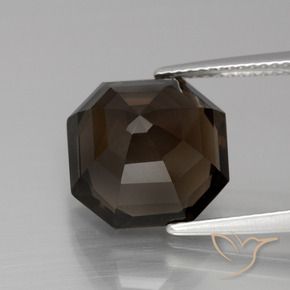 Quartz fumé Brun moyen naturelle Octogone / coupe Émeraude, 7.47 ct, VVS-VS