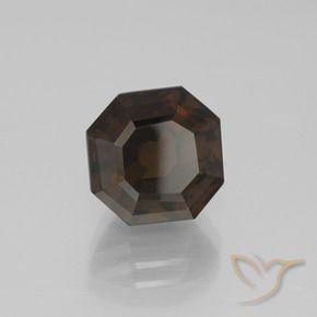 Quartz fumé Marron foncé naturelle Octogone / coupe Émeraude, 4.75 ct, VVS-VS