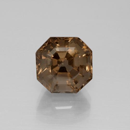 Quartz fumé brun chocolat naturelle taille émeraude, 4,60 ct, VS