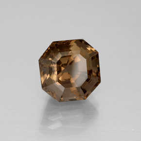 Quartz fumé brun chocolat naturelle taille émeraude, 4,60 ct, VS
