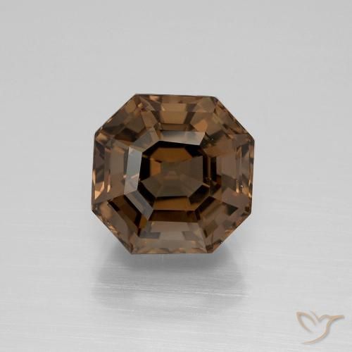 4.48ct Naturel Brun caryer Quartz fumé, Taille émeraude, VVS-VS