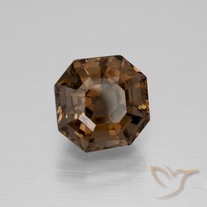 Quartz fumé Brun caryer naturelle Octogone / coupe Émeraude, 4.48 ct, VVS-VS