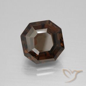 Quartz fumé Marron ambré naturelle Octogone / coupe Émeraude, 4.79 ct, VVS-VS