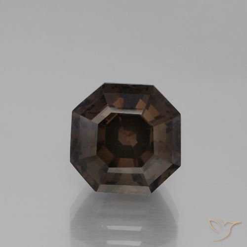 5.90ct Naturel Brun chocolat Quartz fumé, Taille émeraude, VVS