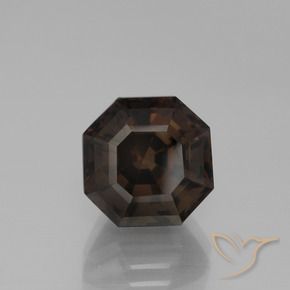 Quartz fumé Brun chocolat naturelle Octogone / coupe Émeraude, 5.90 ct, VVS